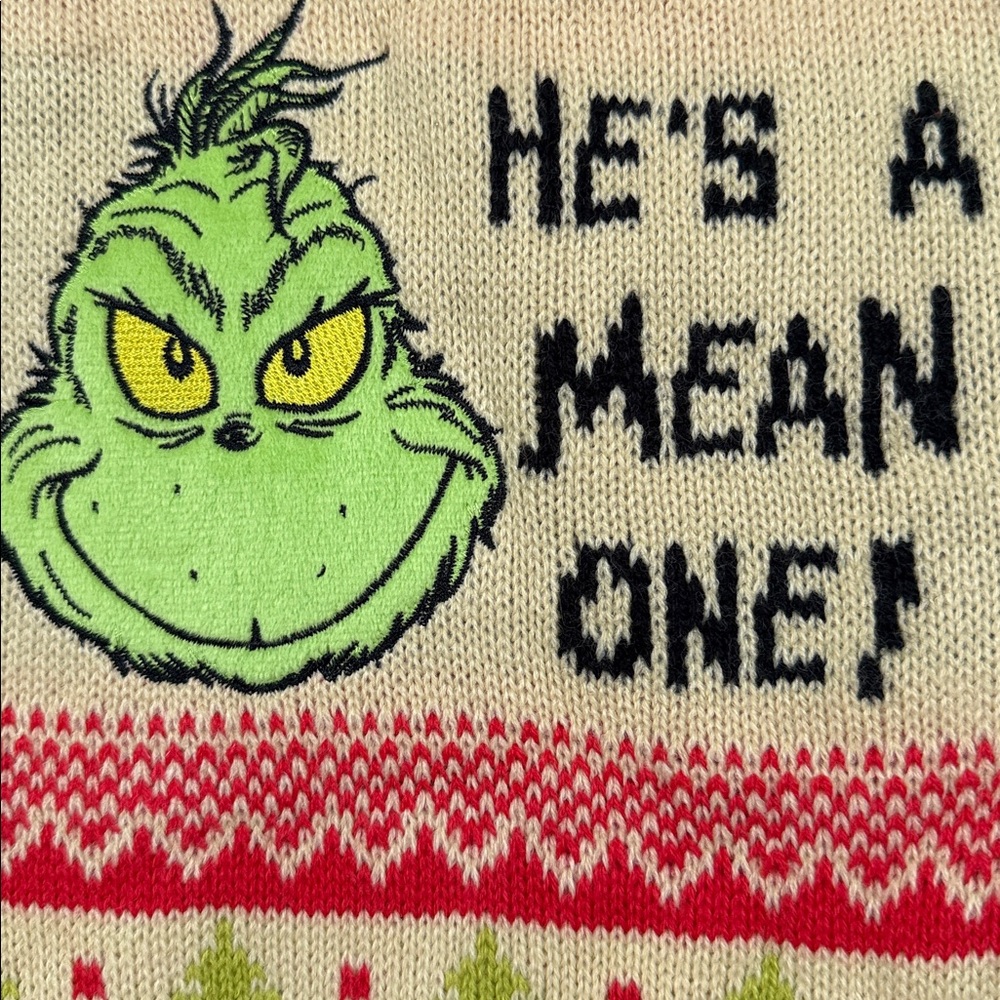 The Grinch-He’s a mean one! - Knit Christmas Sweater. Size M. - Picture 2 of 13